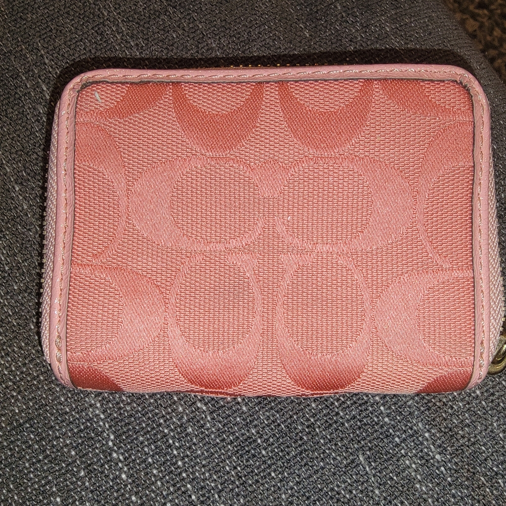 Pink Coach Wallet. Card Holder, Minor Imperfections As Shown